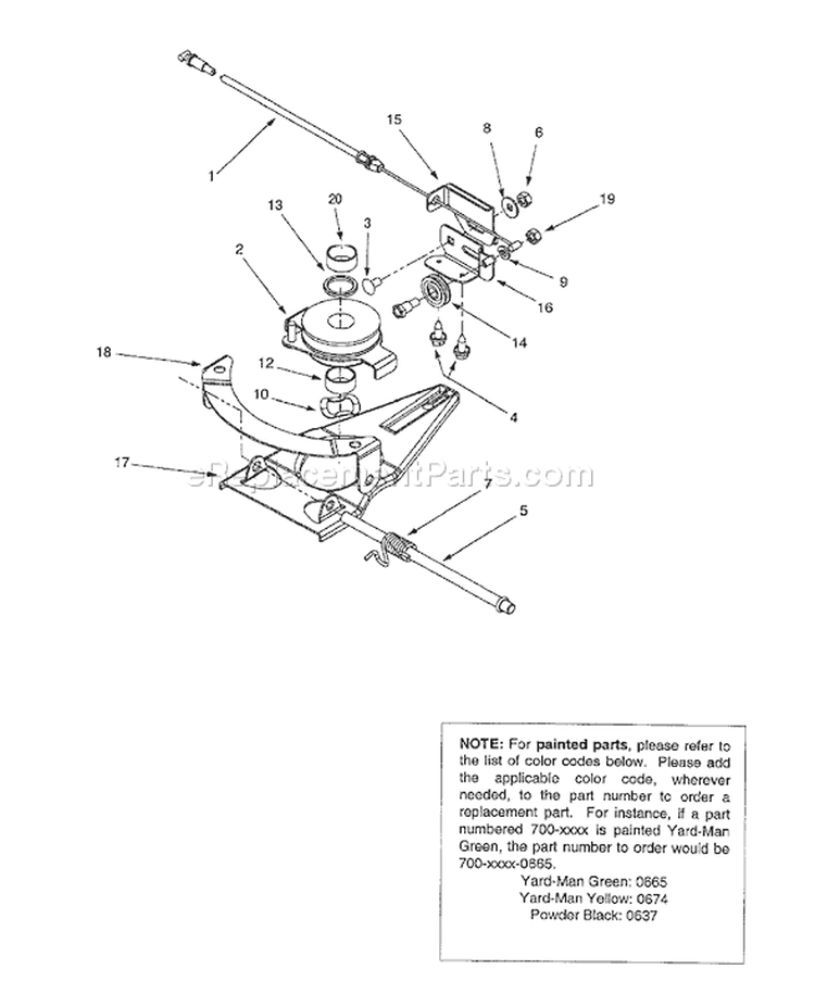 Page D Diagram and Parts List for 12AE999M401 2001 Yard Man Lawn Mower